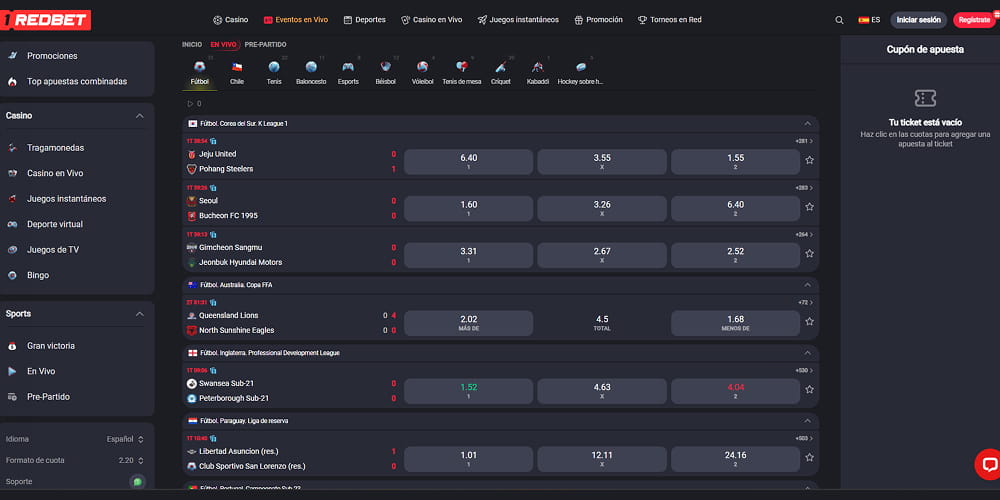 1RedBet apuestas en vivo