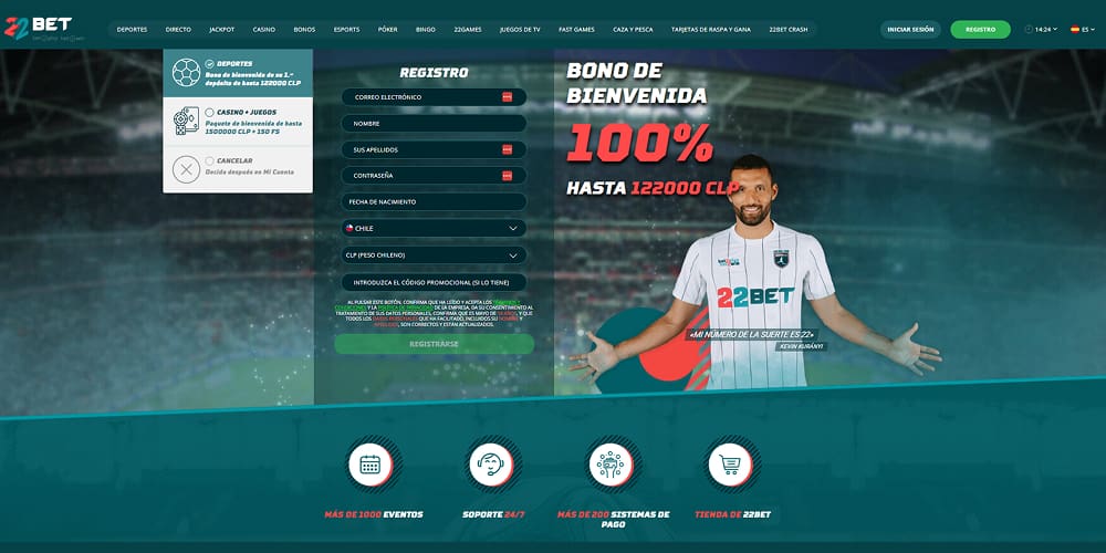 22Bet apostar al fútbol